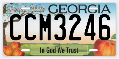 GA license plate CCM3246