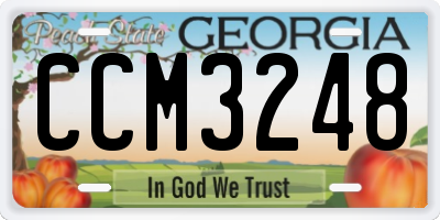 GA license plate CCM3248