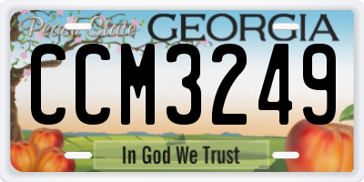 GA license plate CCM3249