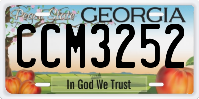 GA license plate CCM3252