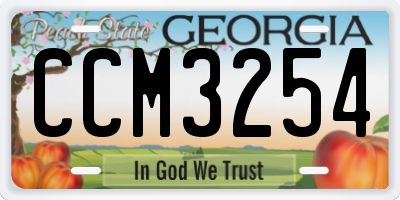 GA license plate CCM3254