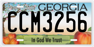 GA license plate CCM3256