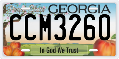 GA license plate CCM3260