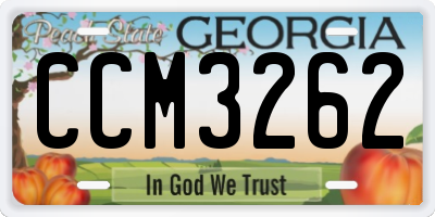GA license plate CCM3262