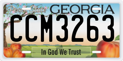 GA license plate CCM3263