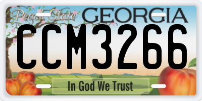 GA license plate CCM3266