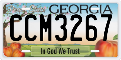 GA license plate CCM3267