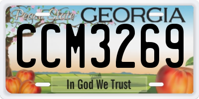 GA license plate CCM3269