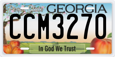 GA license plate CCM3270