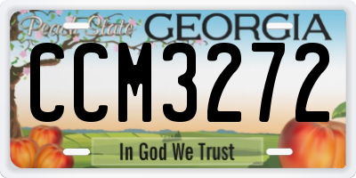 GA license plate CCM3272