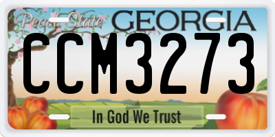 GA license plate CCM3273