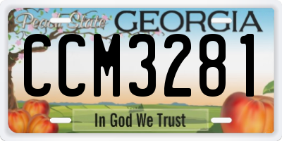 GA license plate CCM3281