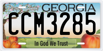 GA license plate CCM3285