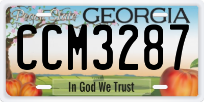 GA license plate CCM3287