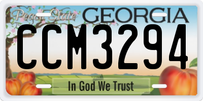 GA license plate CCM3294