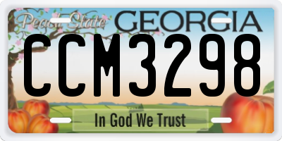 GA license plate CCM3298