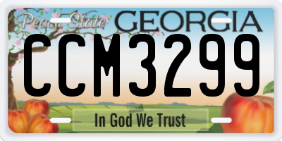 GA license plate CCM3299