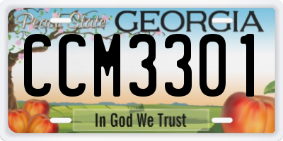 GA license plate CCM3301