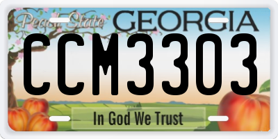 GA license plate CCM3303