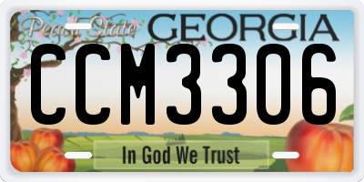 GA license plate CCM3306