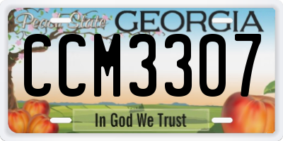 GA license plate CCM3307