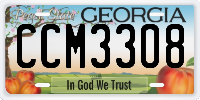 GA license plate CCM3308