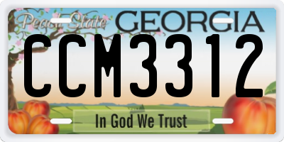 GA license plate CCM3312