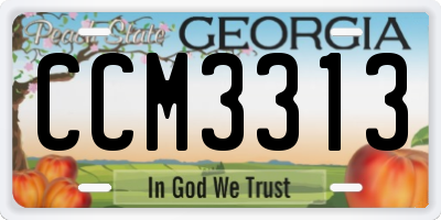 GA license plate CCM3313