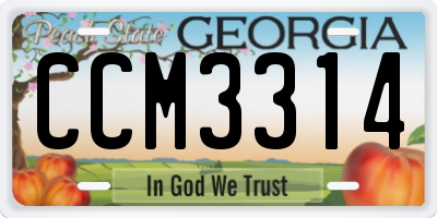 GA license plate CCM3314
