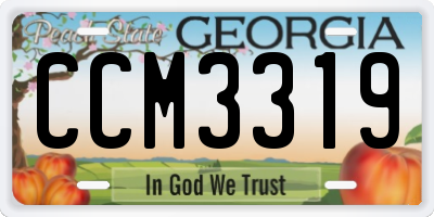 GA license plate CCM3319