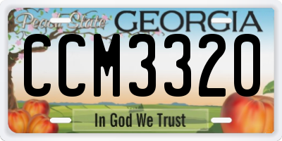 GA license plate CCM3320