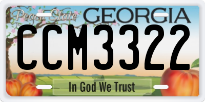 GA license plate CCM3322