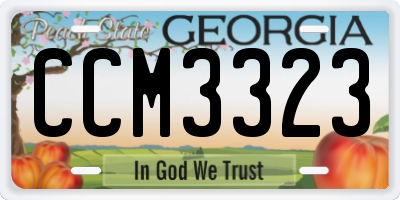 GA license plate CCM3323