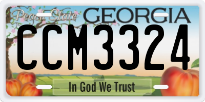 GA license plate CCM3324