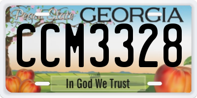 GA license plate CCM3328