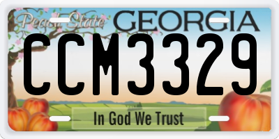 GA license plate CCM3329