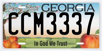 GA license plate CCM3337