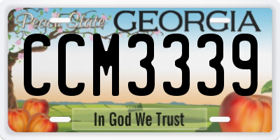 GA license plate CCM3339