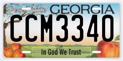 GA license plate CCM3340