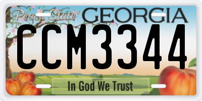 GA license plate CCM3344