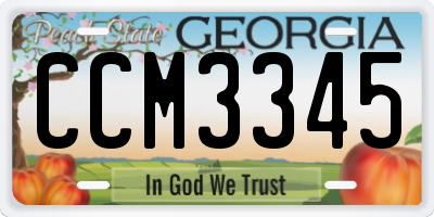 GA license plate CCM3345