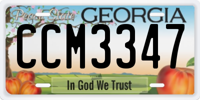 GA license plate CCM3347