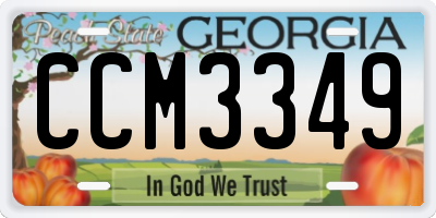 GA license plate CCM3349