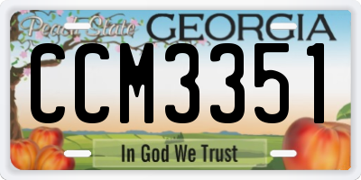 GA license plate CCM3351