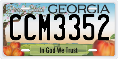 GA license plate CCM3352