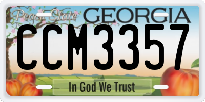 GA license plate CCM3357