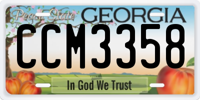 GA license plate CCM3358
