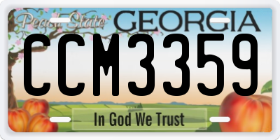 GA license plate CCM3359