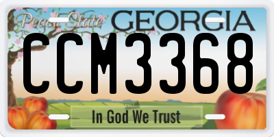 GA license plate CCM3368