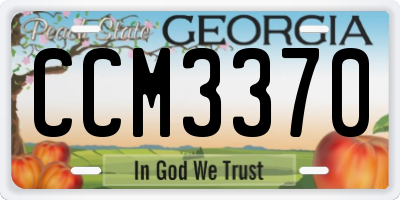 GA license plate CCM3370